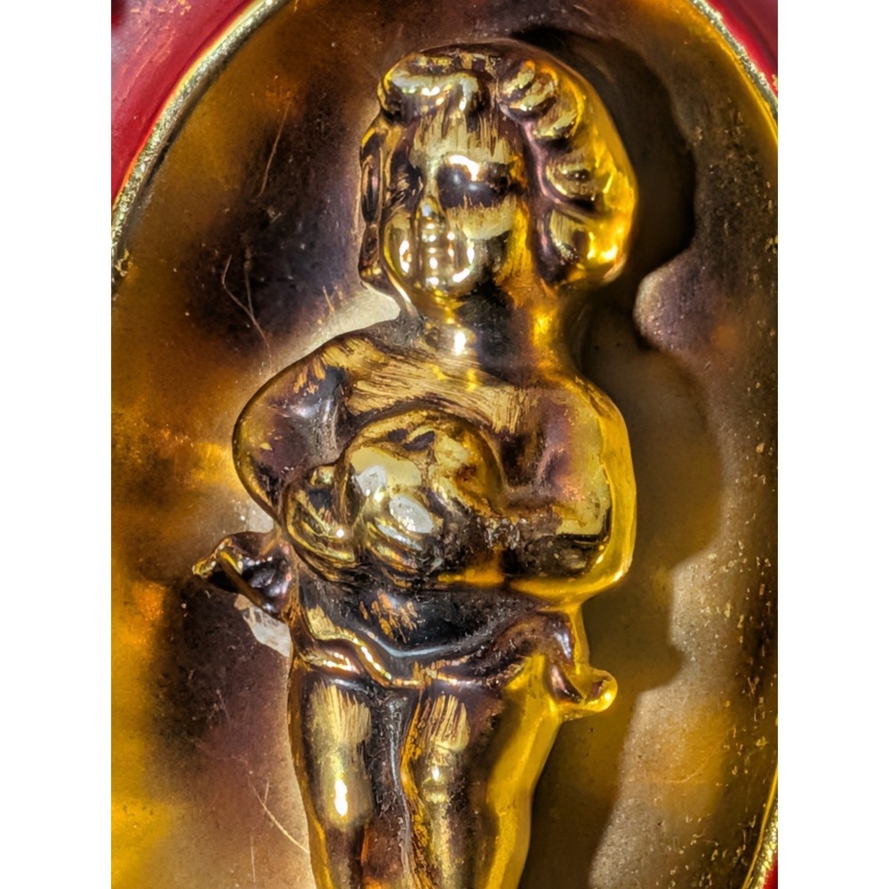 Vintage Gold-Tone Cherub/Putto Wall Plaque — Baroque Style, Made in Japan - Picture 10 of 10